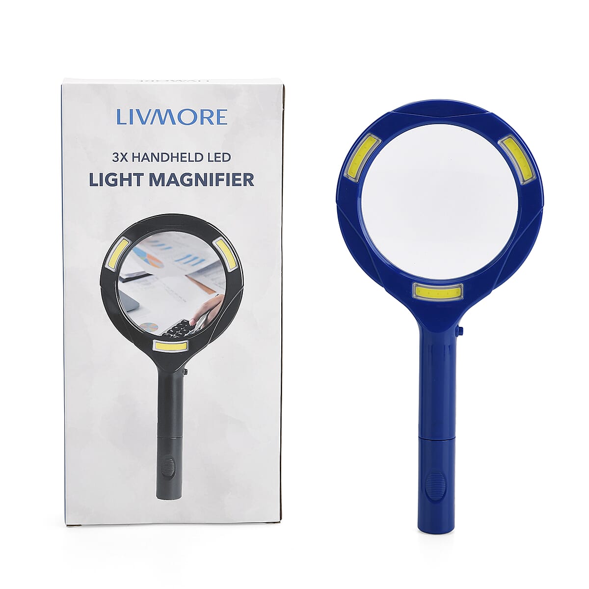 Livmore Blue Single 3X Hand-held LED Light Magnifier (2xAA Battery Not Included) image number 0