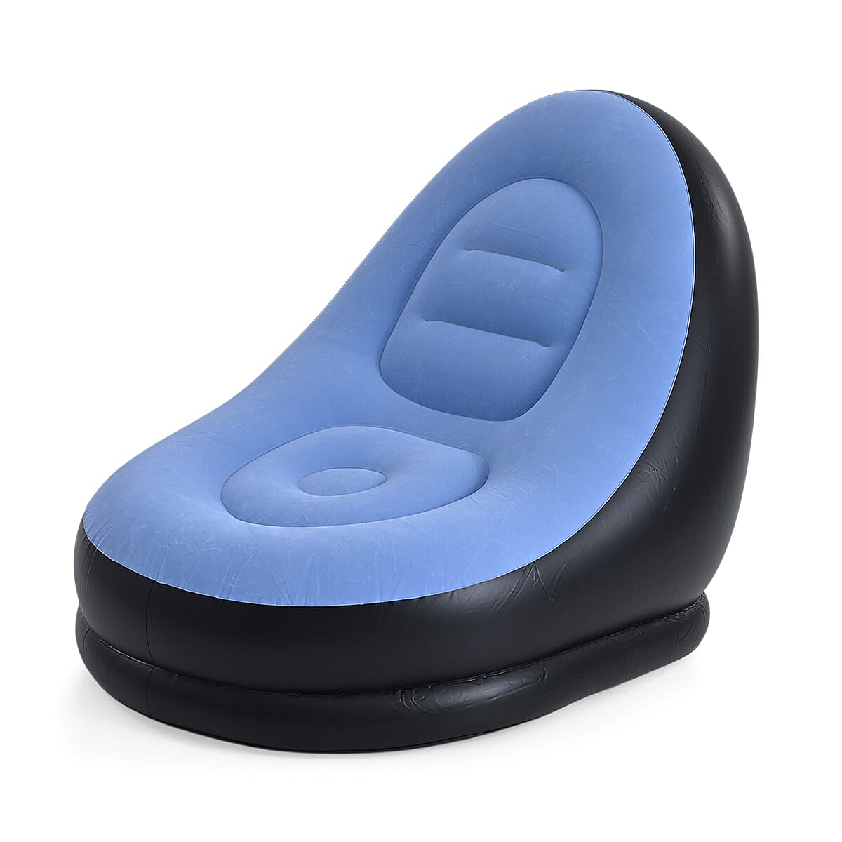Livmore Inflatable Chair with Ottoman - Blue image number 2