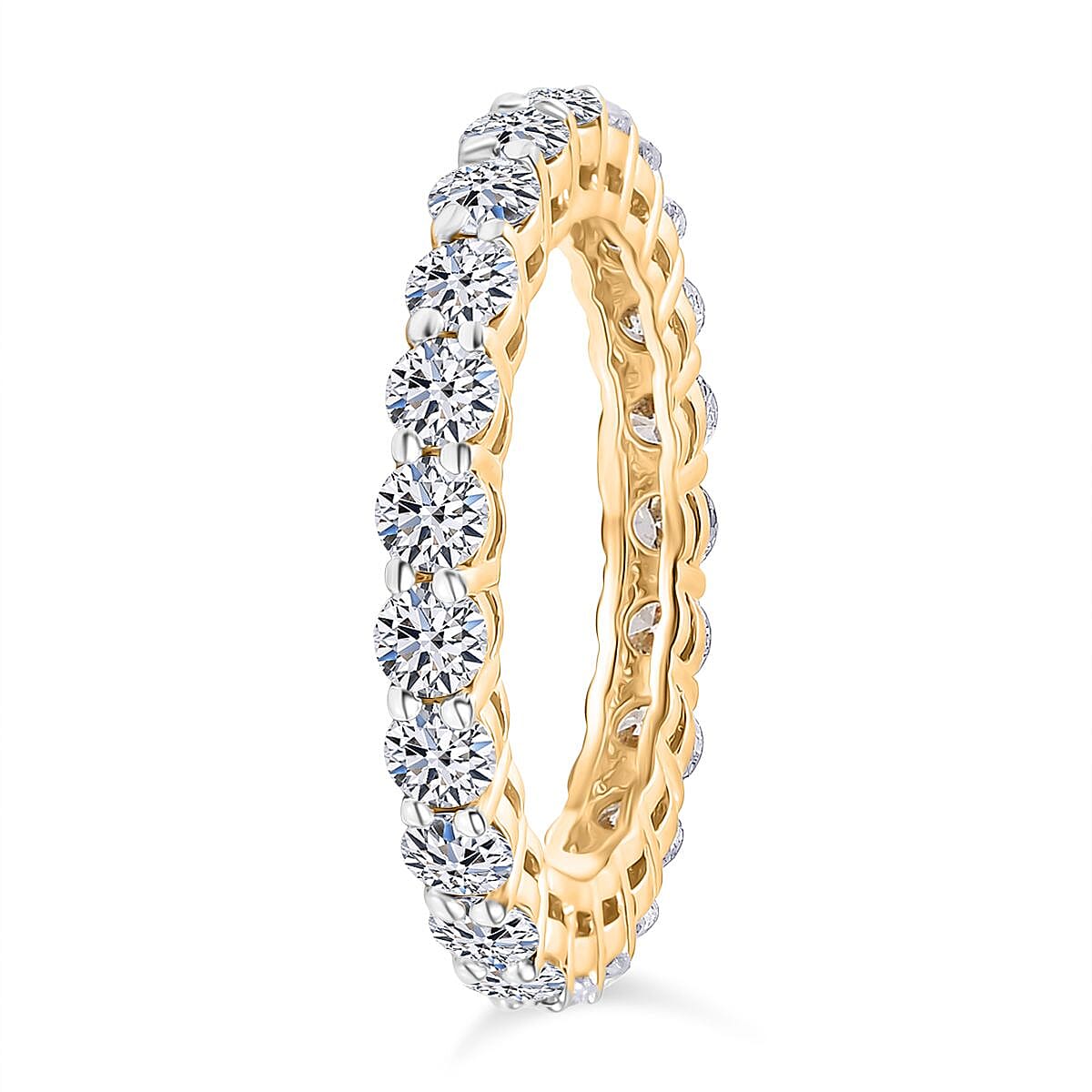 Luxuriant Lab Grown Diamond G-H SI 2.00 ctw Ring in 18K Vermeil Yellow Gold Over Sterling Silver (Size 11.5)