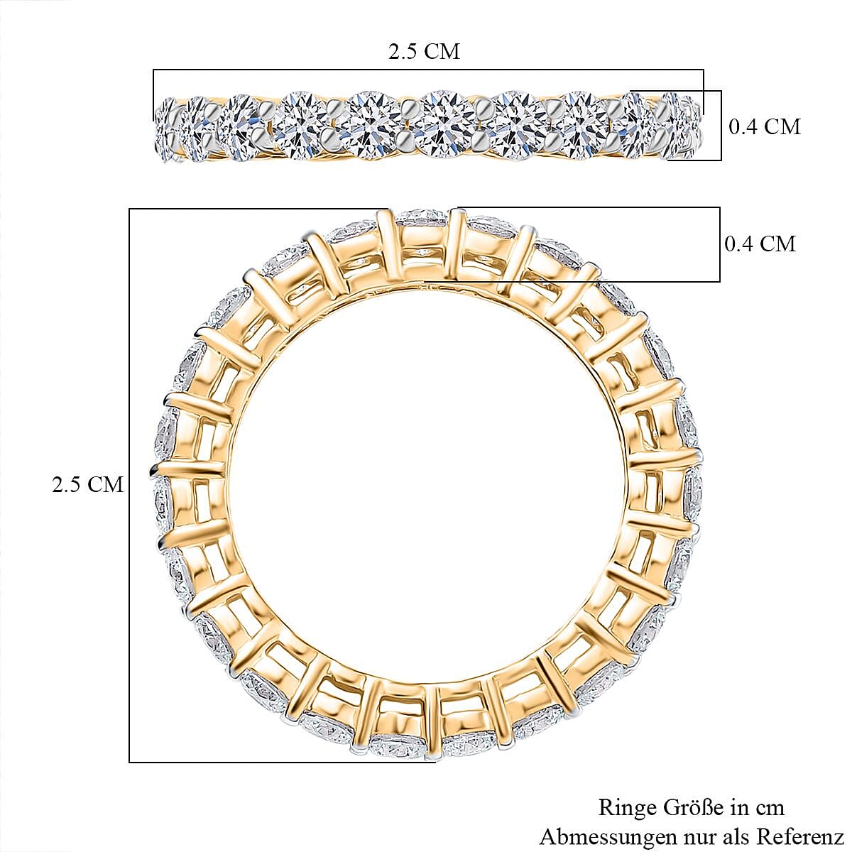 Luxuriant Lab Grown Diamond G-H SI 2.00 ctw Ring in 18K Vermeil Yellow Gold Over Sterling Silver (Size 11.5)