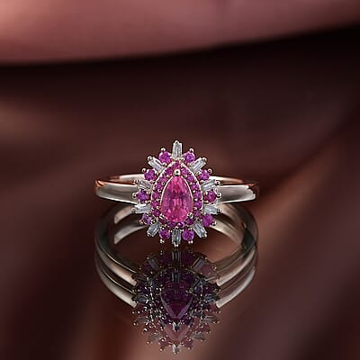 D'Joy Mahenge Spinel, Multi Gemstone Ring in 18K Vermeil RG Over Sterling Silver 0.90 ctw (Size 10.0)
