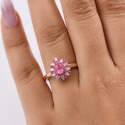 D'Joy Mahenge Spinel, Multi Gemstone Ring in 18K Vermeil RG Over Sterling Silver 0.90 ctw (Size 10.0)