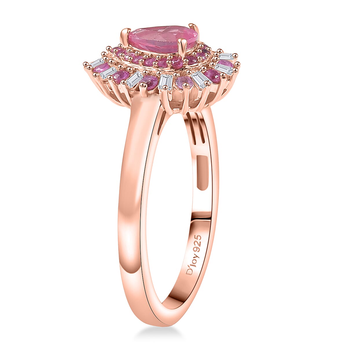 D'Joy Mahenge Spinel, Multi Gemstone Ring in 18K Vermeil RG Over Sterling Silver 0.90 ctw (Size 10.0)