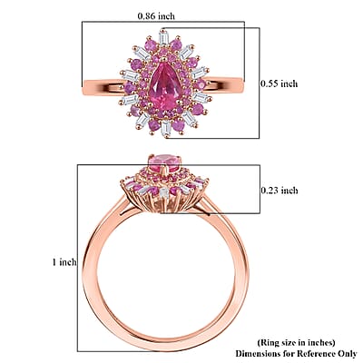 D'Joy Mahenge Spinel, Multi Gemstone Ring in 18K Vermeil RG Over Sterling Silver 0.90 ctw (Size 10.0)