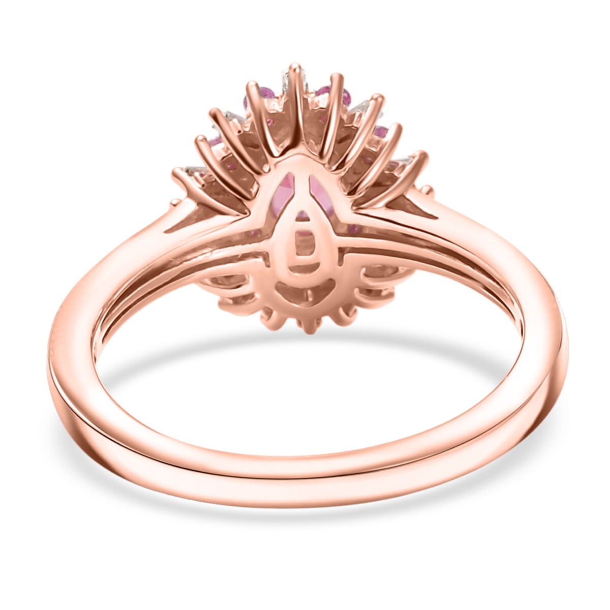 D’Joy Premium Mahenge Spinel and Multi Gemstone 0.90 ctw Ring in 18K Vermeil Rose Gold Over Sterling Silver (Size 9.0) image number 4