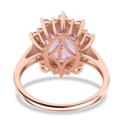 AAA Martha Rocha Kunzite and Luxuriant Lab Grown G-H SI 6.75 ctw Blush & Bloom Ring in 10K Rose Gold (Size 11.0)
