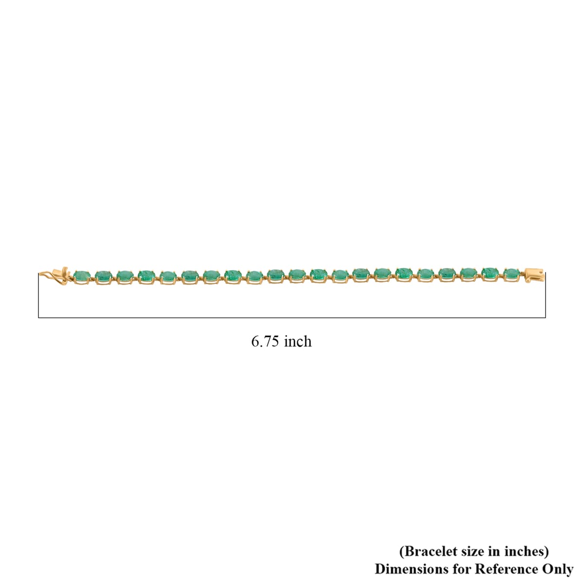 Luxoro Premium Kagem Zambian Emerald 8.40 ctw Bracelet in 10K Yellow Gold (6.50 In) image number 3