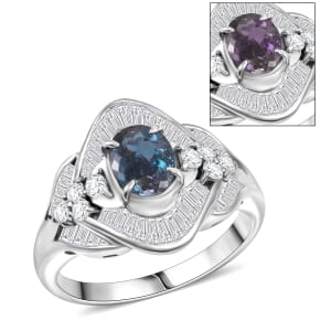 Chairman Vault Collection Certified & Appraised AAAA Brazilian Alexandrite and E-F VS Diamond 1.86 ctw Ring in 900 Platinum (Size 6.25) 7.40 Grams 