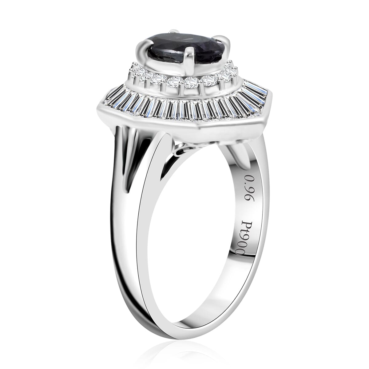 Chairman Vault Collection Certified & Appraised AAAA Brazilian Alexandrite and E-F VS Diamond 1.96 ctw Ring in 900 Platinum (Size 5.25) 8.60 Grams  image number 3