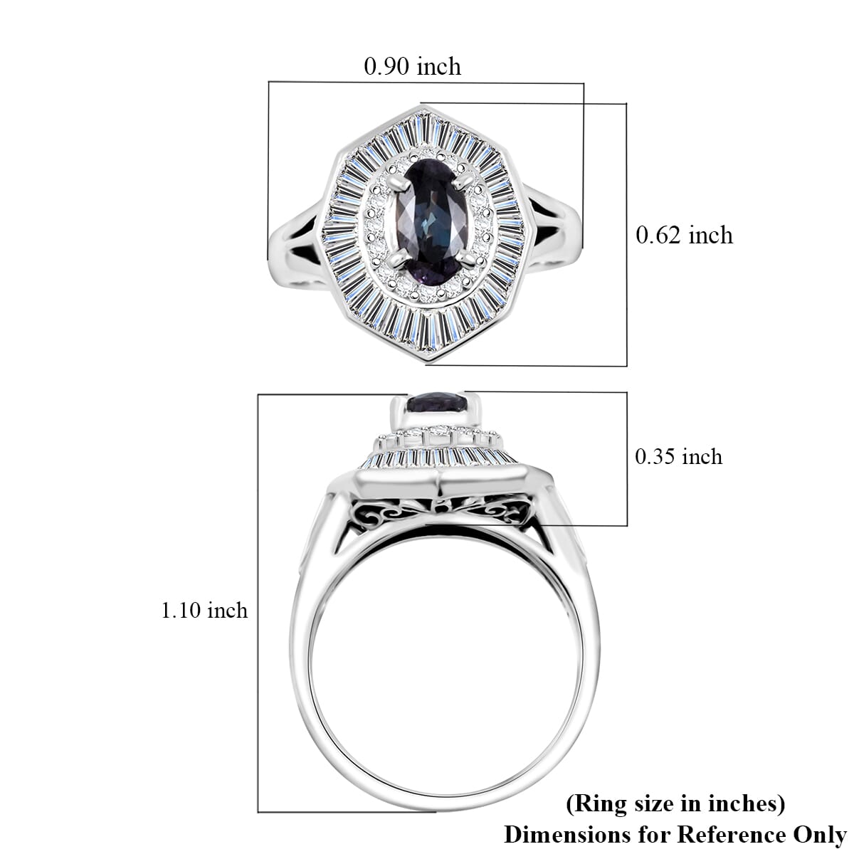 Chairman Vault Collection Certified & Appraised AAAA Brazilian Alexandrite and E-F VS Diamond 1.96 ctw Ring in 900 Platinum (Size 5.25) 8.60 Grams  image number 5