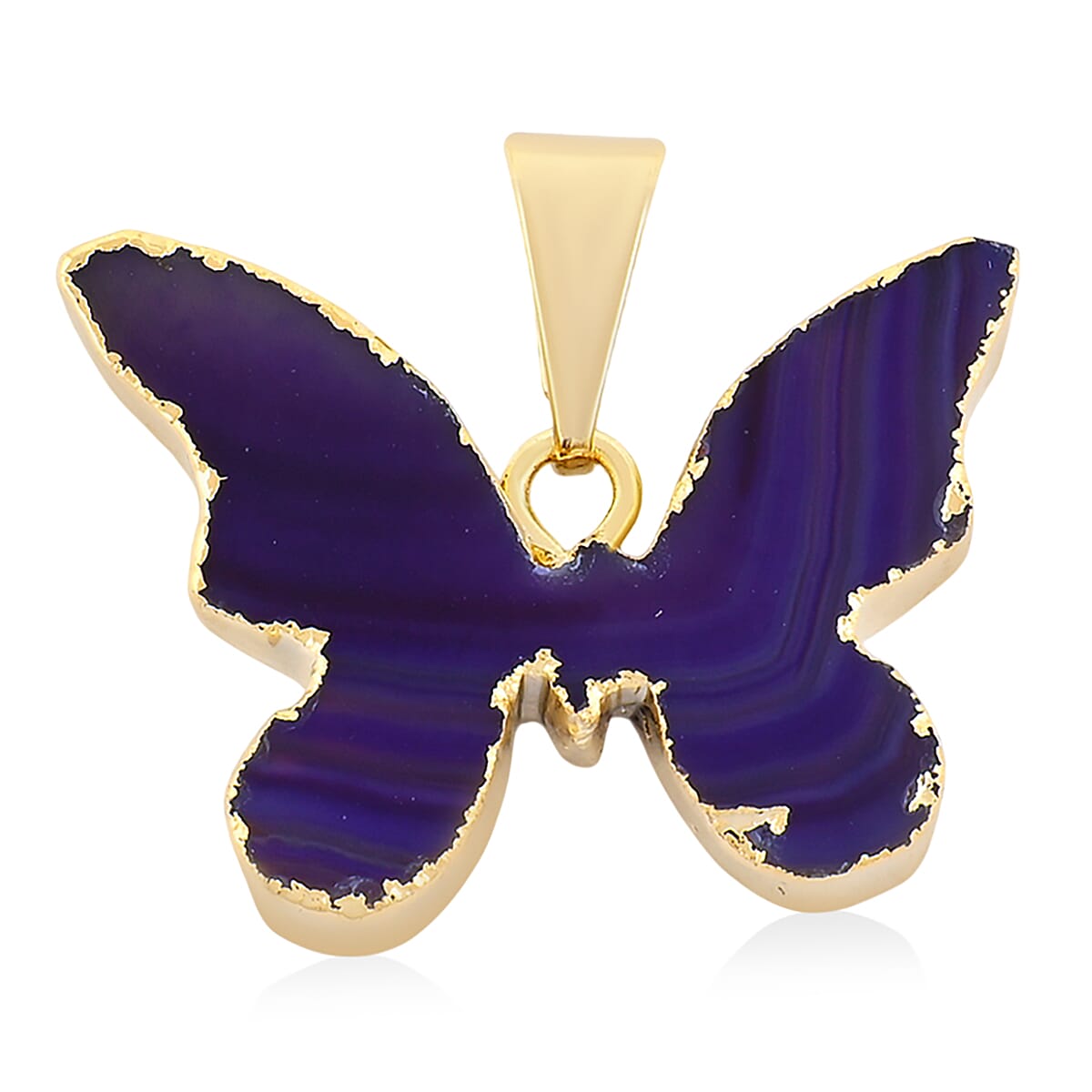 Purple Amethyst 9.00 ctw Butterfly Pendant without Chain in Goldtone image number 0
