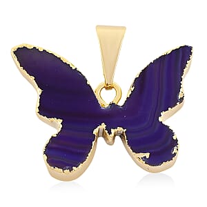 Purple Amethyst 9.00 ctw Butterfly Pendant without Chain in Goldtone