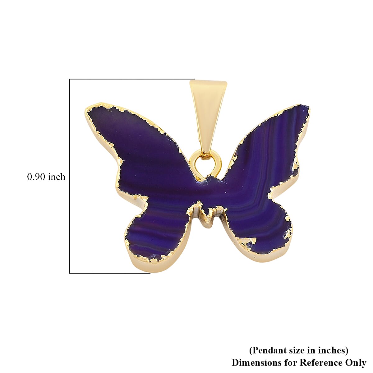 Purple Amethyst 9.00 ctw Butterfly Pendant without Chain in Goldtone image number 4