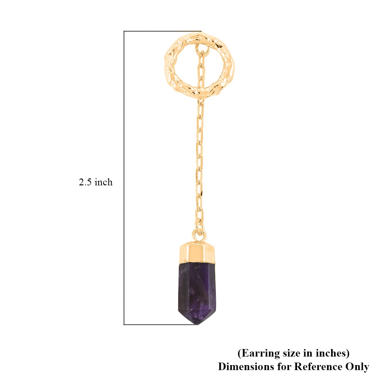 Terminated Purple Amethyst 14.00 ctw Earrings in Goldtone image number 4