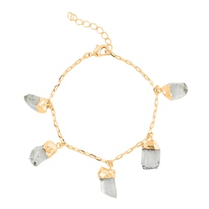 Green Quartz 25.00 ctw Bracelet in Goldtone (7-8In)