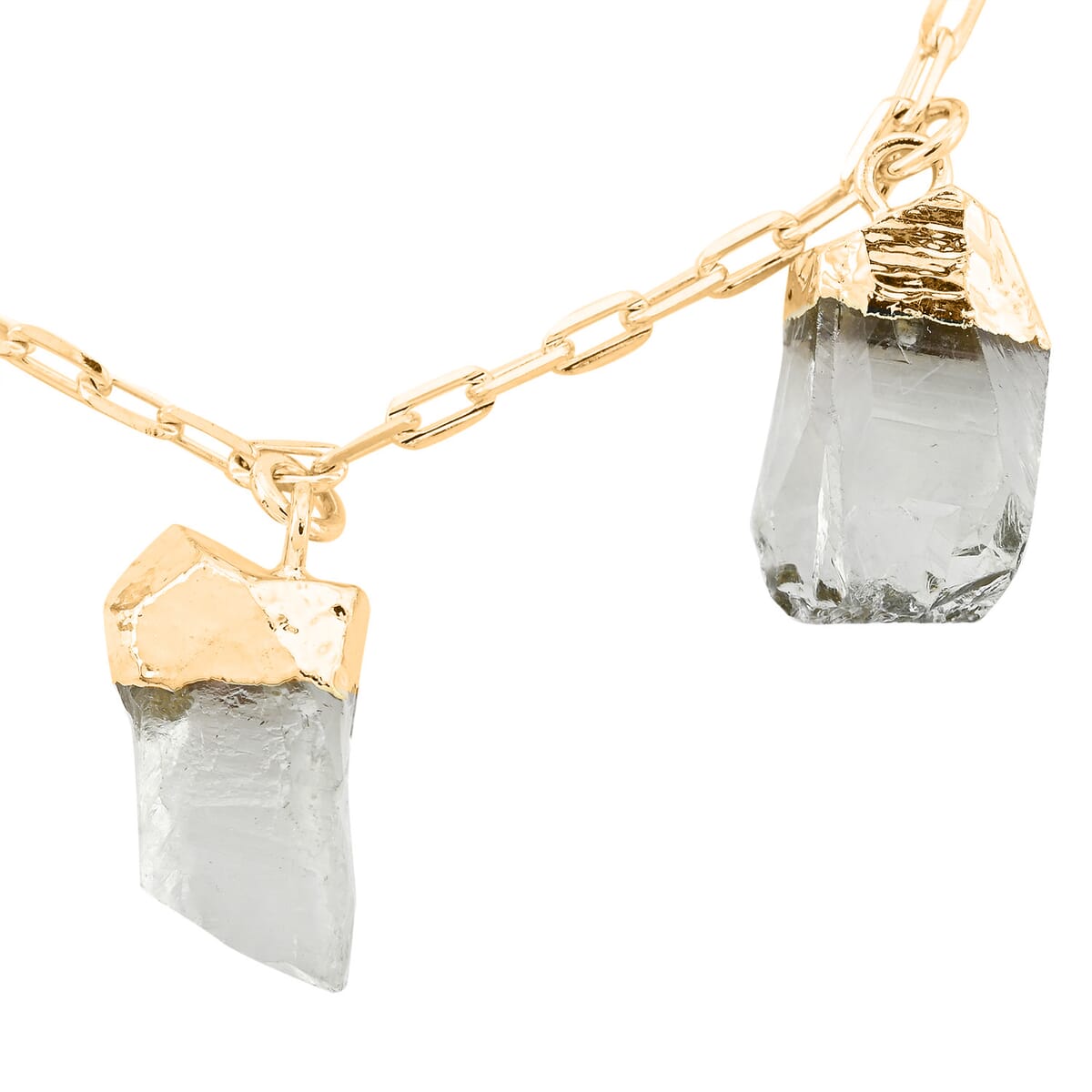 Green Quartz 25.00 ctw Bracelet in Goldtone (7-8In) image number 2