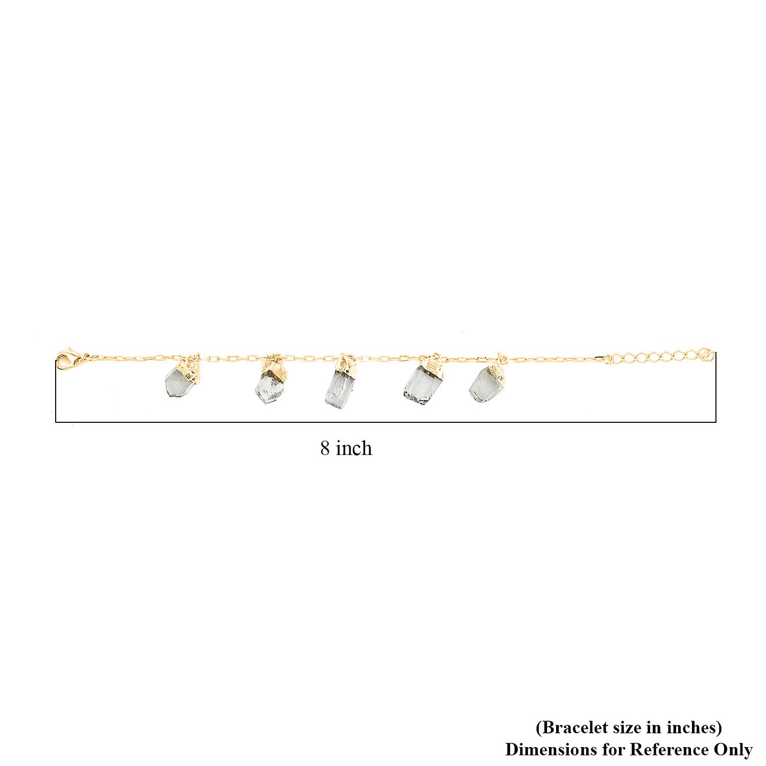 Green Quartz 25.00 ctw Bracelet in Goldtone (7-8In)