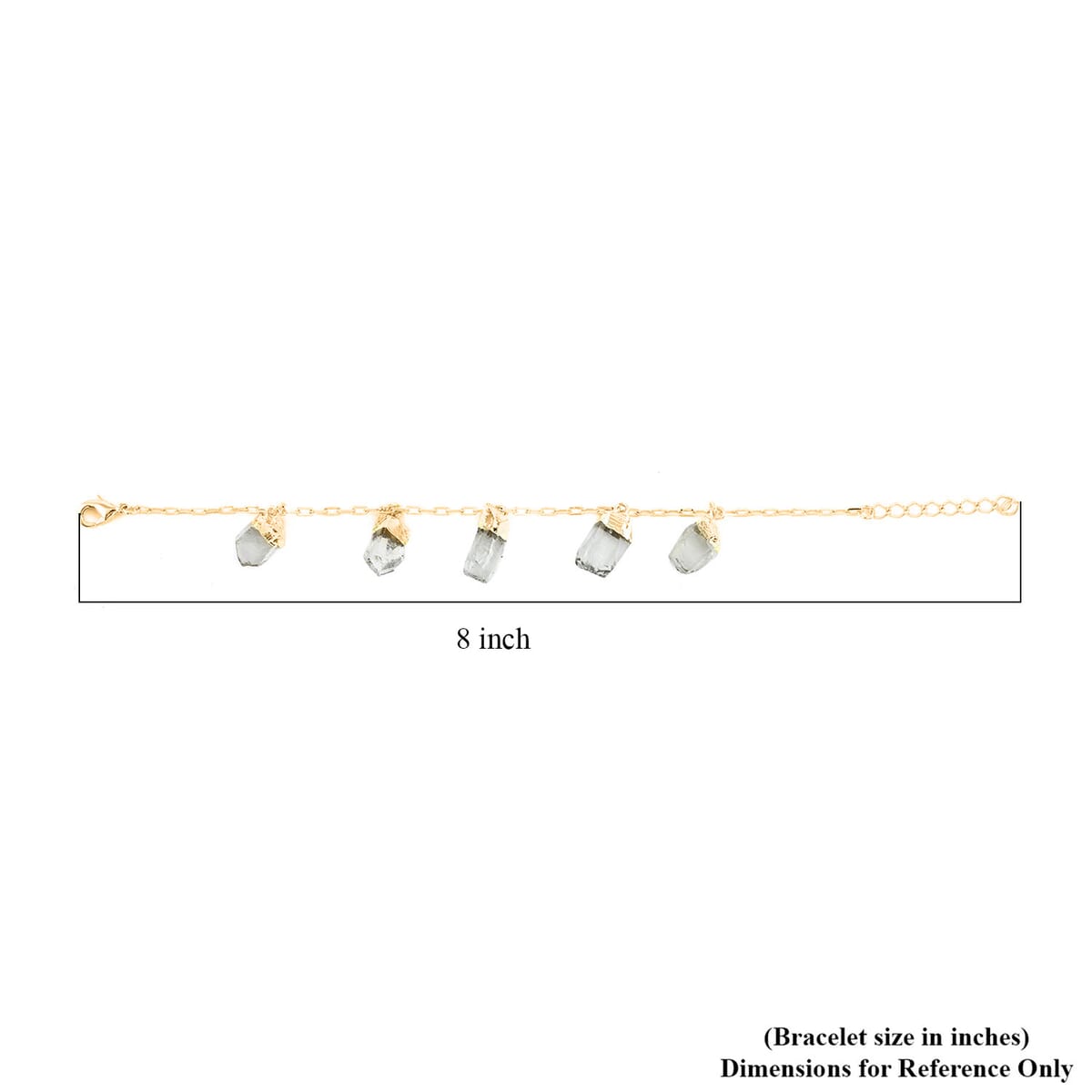 Green Quartz 25.00 ctw Bracelet in Goldtone (7-8In) image number 4