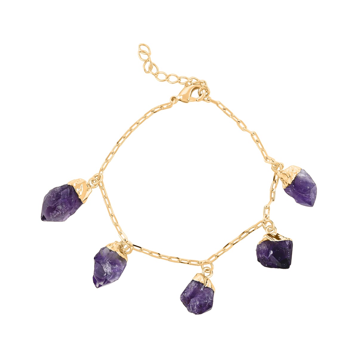 Purple Amethyst 27.00 ctw Bracelet in Goldtone (7-8In) image number 0
