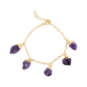 Purple Amethyst 27.00 ctw Bracelet in Goldtone (7-8In)