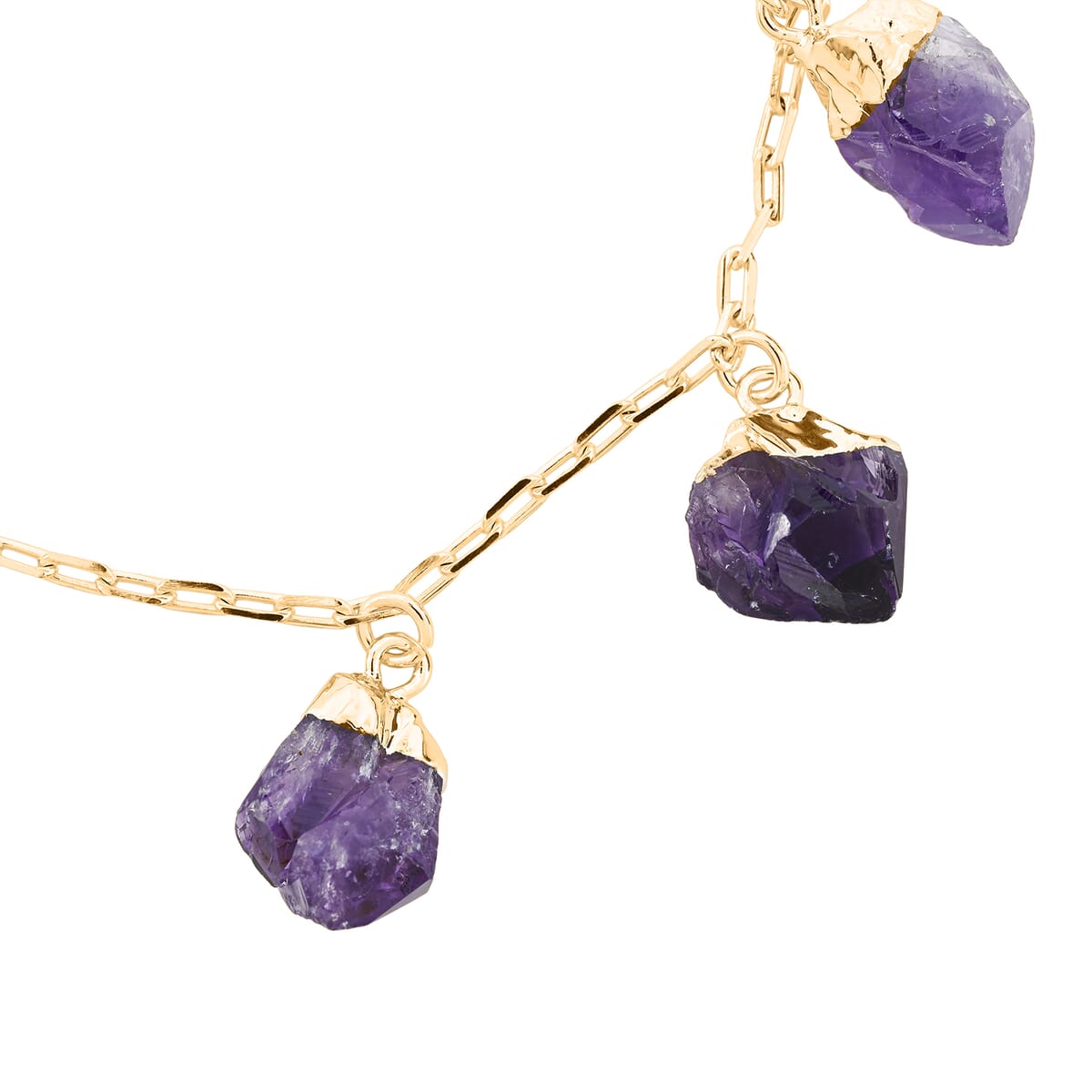 Purple Amethyst 27.00 ctw Bracelet in Goldtone (7-8In) image number 2