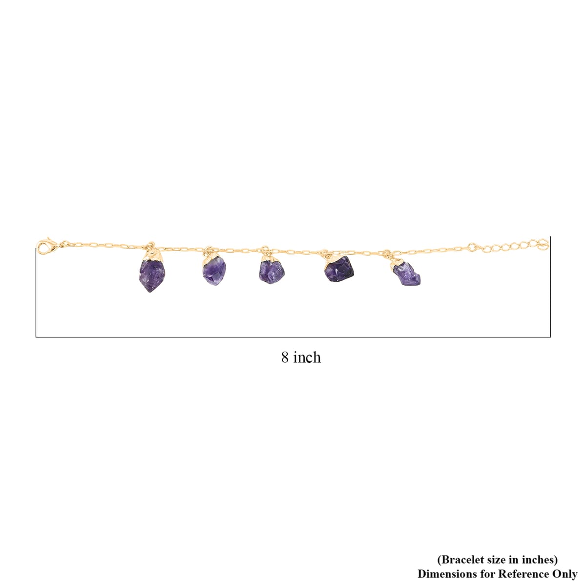 Purple Amethyst 27.00 ctw Bracelet in Goldtone (7-8In) image number 4