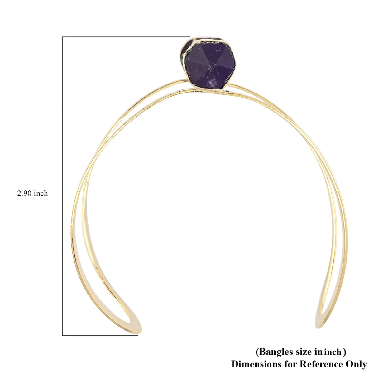Double Terminated Purple Amethyst 40.00 ctw Bracelet in Goldtone (Adjustable) image number 4
