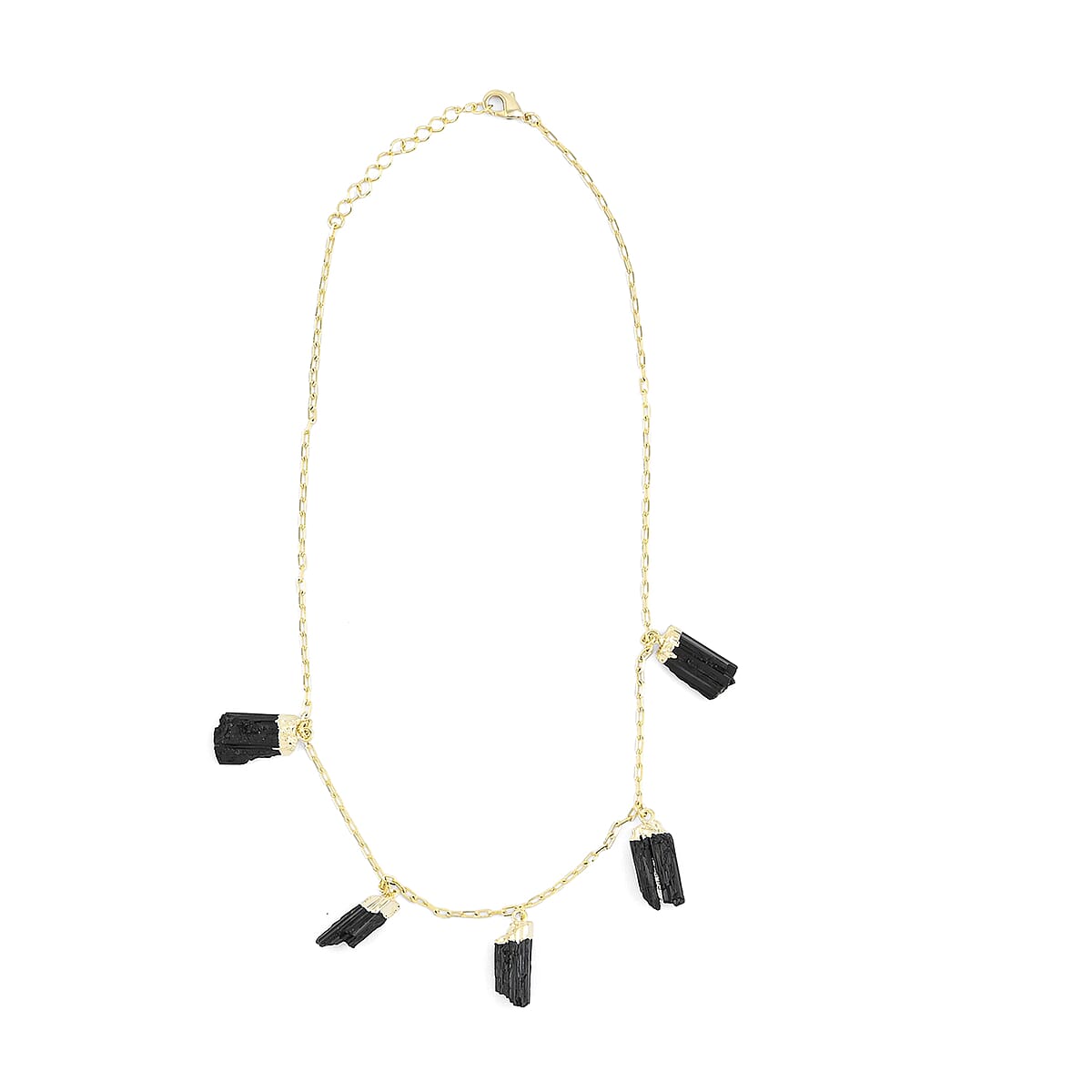 Black Tourmaline 45.00 ctw Necklace in Goldtone (16-18 Inches) image number 0