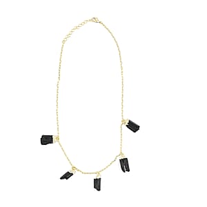 Black Tourmaline 45.00 ctw Necklace in Goldtone (16-18 Inches)