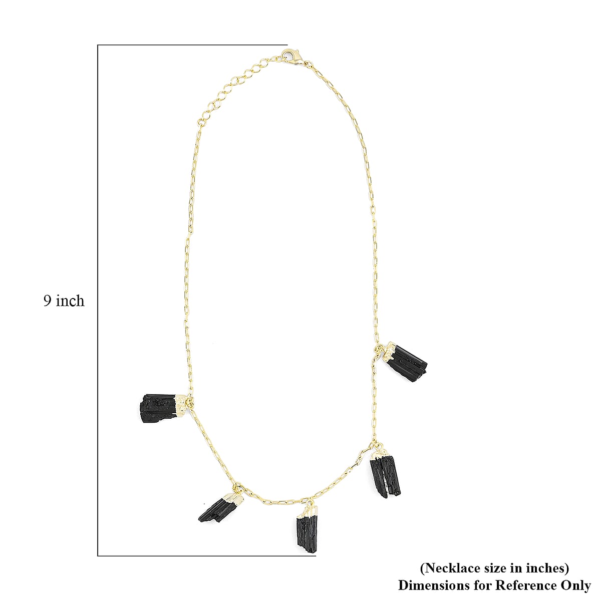 Black Tourmaline 45.00 ctw Necklace in Goldtone (16-18 Inches) image number 5
