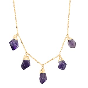 Purple Amethyst 54.00 ctw Necklace in Goldtone (16-18 Inches)