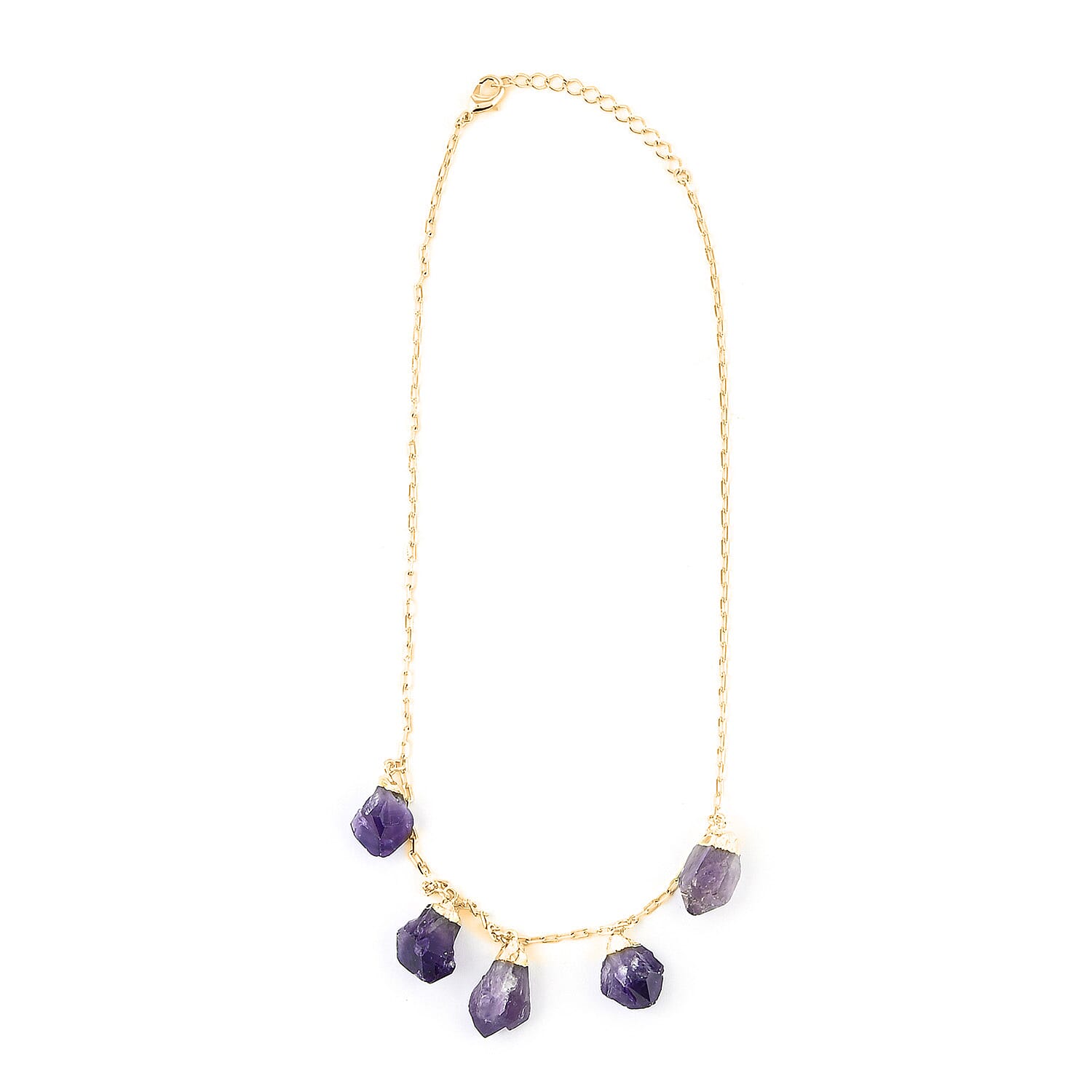 Purple Amethyst 54.00 ctw Necklace in Goldtone (16-18 Inches)