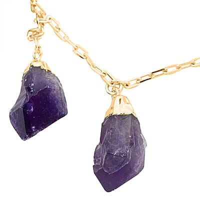 Purple Amethyst 54.00 ctw Necklace in Goldtone (16-18 Inches)