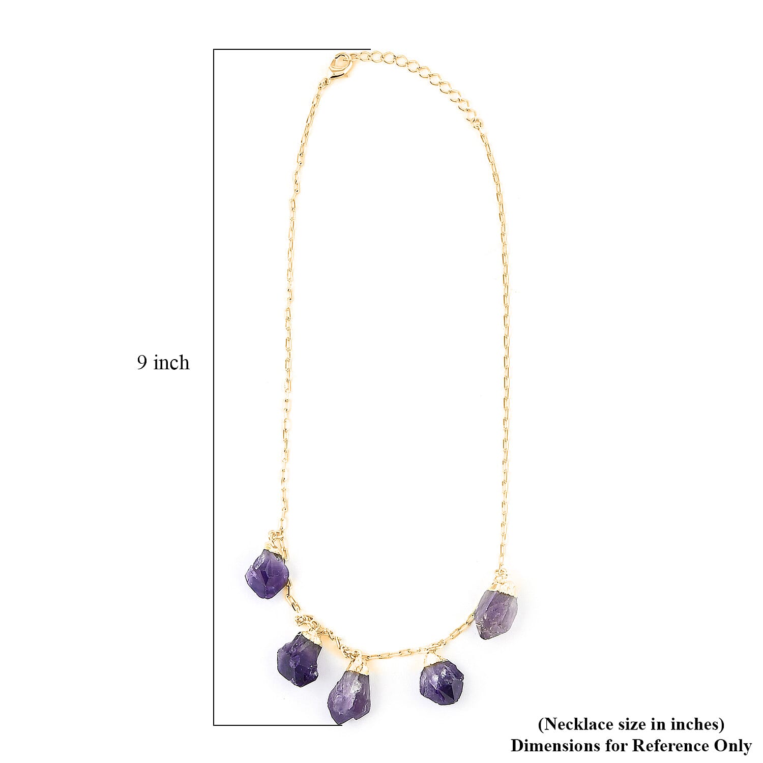Purple Amethyst 54.00 ctw Necklace in Goldtone (16-18 Inches)