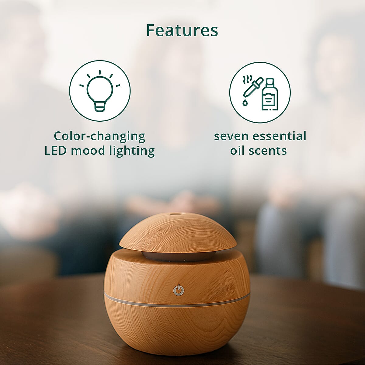 Livmore Yellow Aroma Humidifier with 7 Essential Oils image number 4
