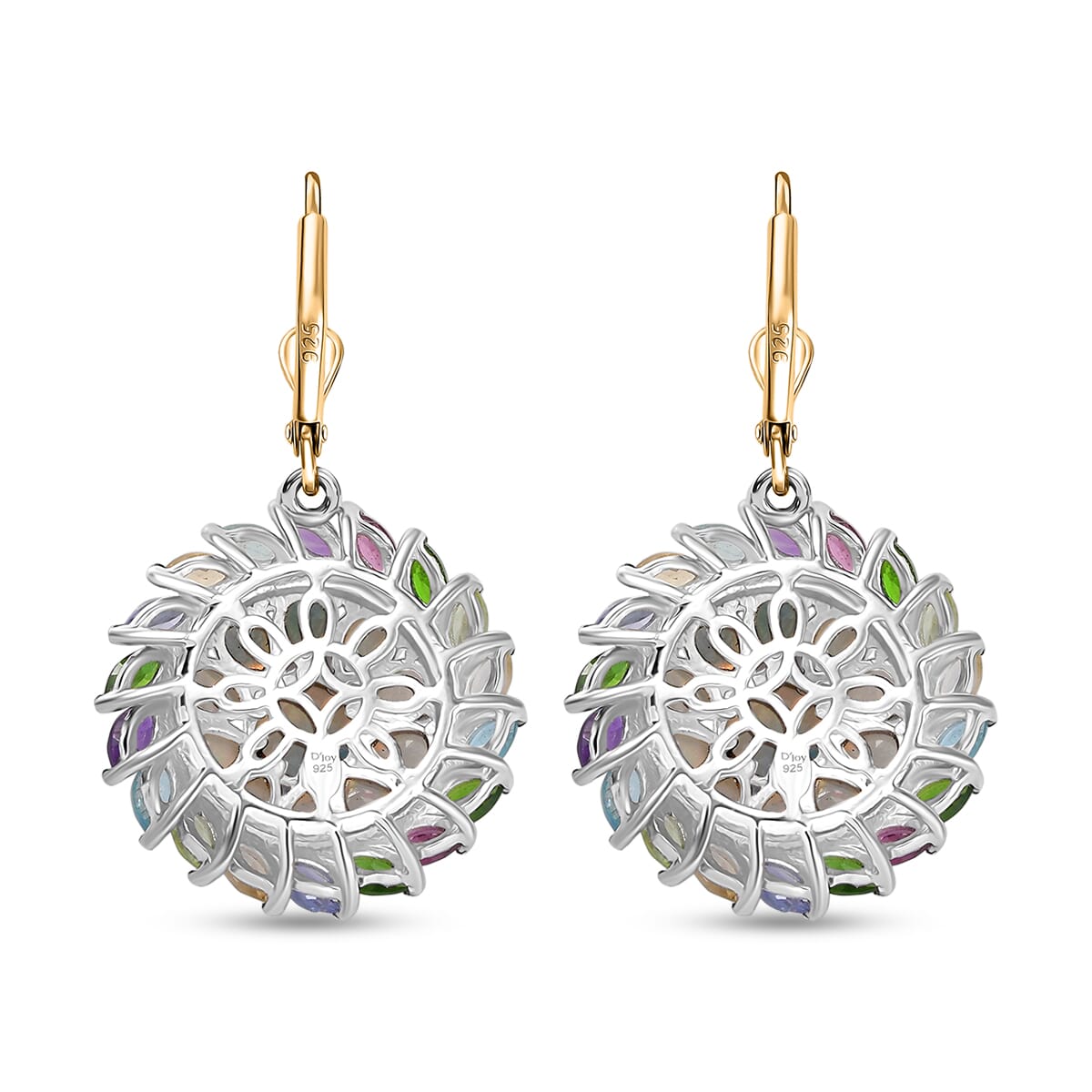 D'Joy Ethiopian WeloOpal, Multi Gemstone Earrings in 18K Vermeil YG and Rhodium Over Sterling Silver 6.20 ctw image number 4