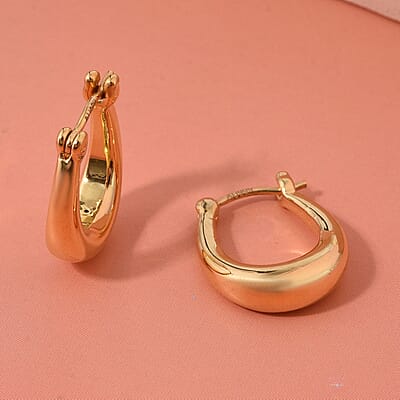 Hoop Earrings in 24K Yellow Gold 1.45 Grams