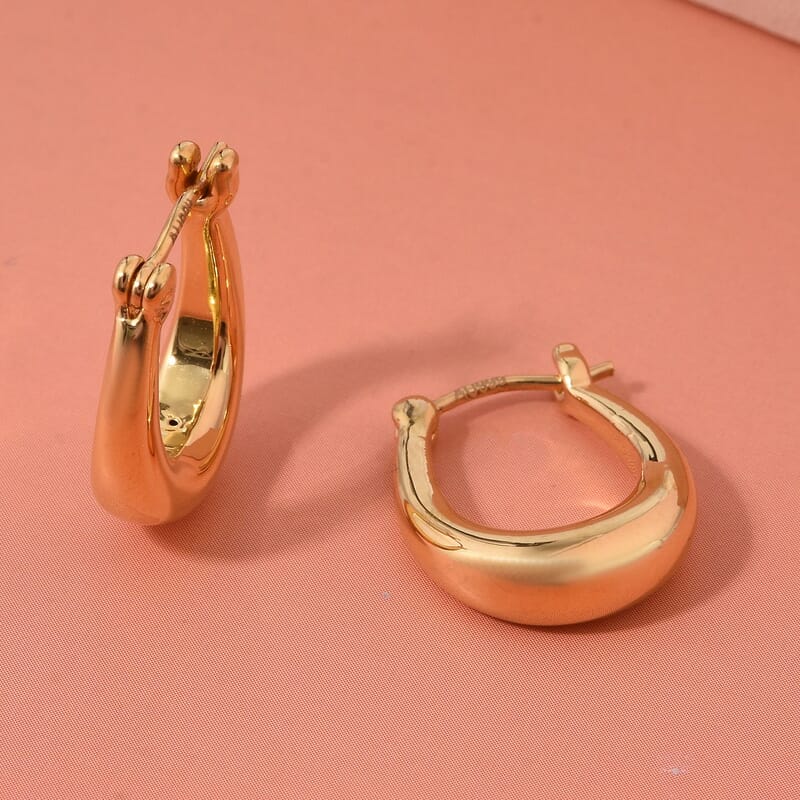 Hoop Earrings in 24K Yellow Gold 1.45 Grams