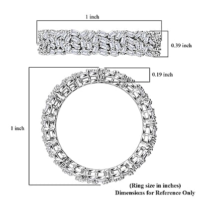 D'Joy Diamond 1.00 ctw Firecracker Band Ring in Rhodium Over Sterling Silver (Size 5.0)