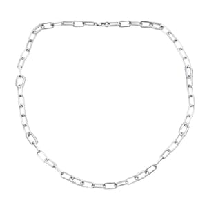 Luxuriant Lab Grown Diamond G-H SI 2.00 ctw Paper Clip Chain Necklace in Rhodium Over Sterling Silver 18 Inches