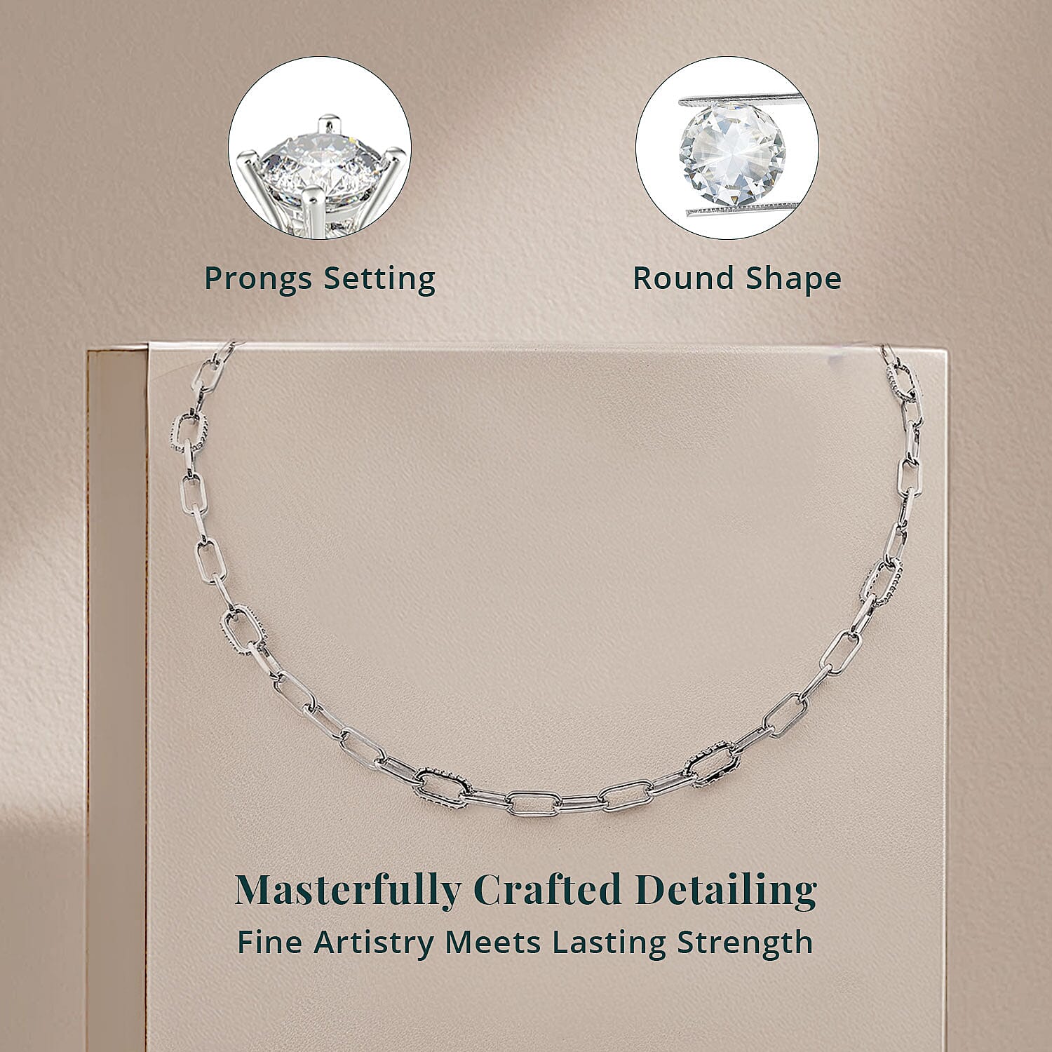 Luxuriant Lab Grown Diamond G-H SI 2.00 ctw Paper Clip Chain Necklace in Rhodium Over Sterling Silver 18 Inches