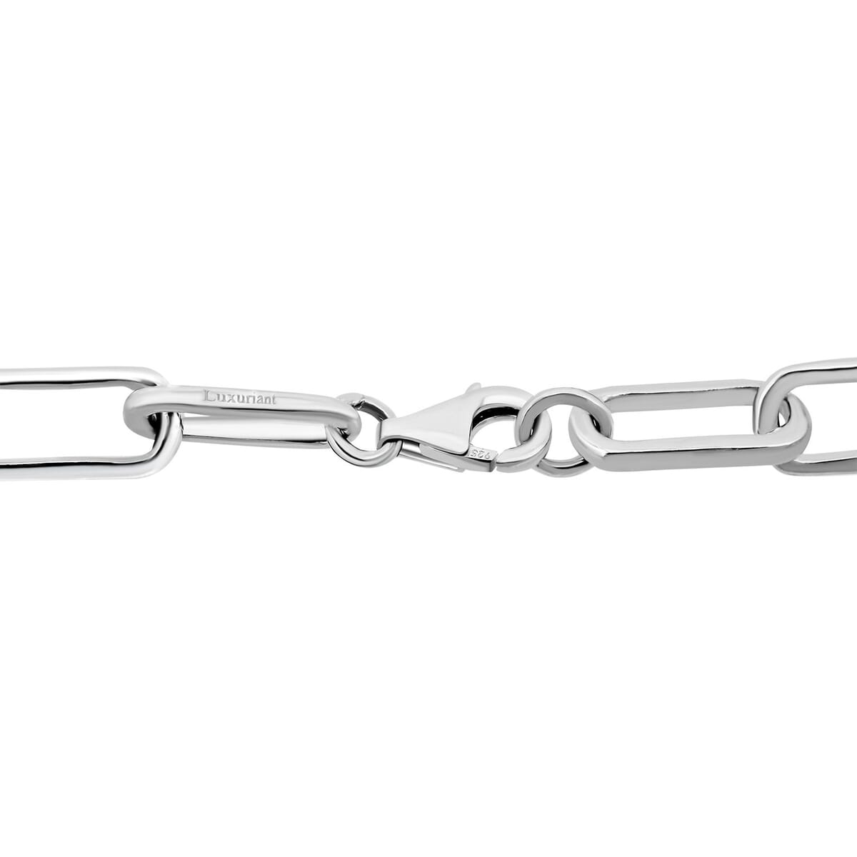 Luxuriant Lab Grown Diamond G-H SI 2.00 ctw Paper Clip Chain Necklace in Rhodium Over Sterling Silver 18 Inches image number 4