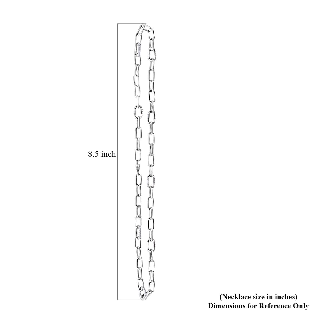 Luxuriant Lab Grown Diamond G-H SI 2.00 ctw Paper Clip Chain Necklace in Rhodium Over Sterling Silver 18 Inches image number 5
