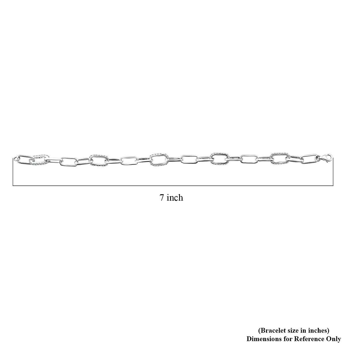 Luxuriant Lab Grown Diamond G-H SI 1.00 ctw Paper Clip Chain Bracelet in Rhodium Over Sterling Silver (6.50 In) image number 5