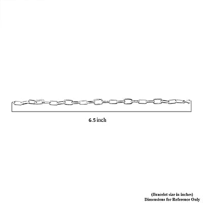 Luxuriant Lab Grown Diamond G-H SI 1.00 ctw Paper Clip Chain Bracelet in Rhodium Over Sterling Silver (6.50 In)