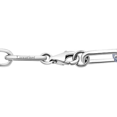 Luxuriant Lab Grown Diamond G-H SI 1.00 ctw Paper Clip Chain Bracelet in Rhodium Over Sterling Silver (6.50 In)