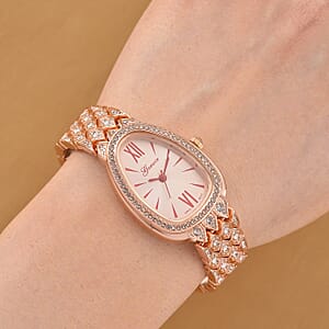 Genoa Austrian Crystal Miyota Japanese Movement Watch in Rosetone