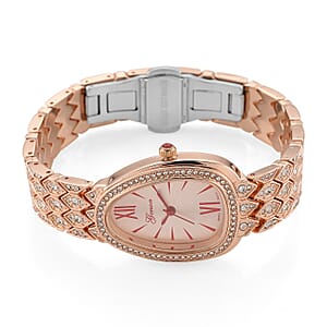 Genoa Austrian Crystal Miyota Japanese Movement Watch in Rosetone