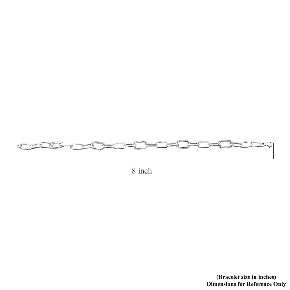 Luxuriant Lab Grown Diamond G-H SI 1.00 ctw Paper Clip Chain Bracelet in Rhodium Over Sterling Silver (7.25 In) image number 5