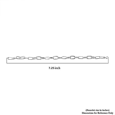 Luxuriant Lab Grown Diamond G-H SI 1.00 ctw Paper Clip Chain Bracelet in Rhodium Over Sterling Silver (7.25 In)